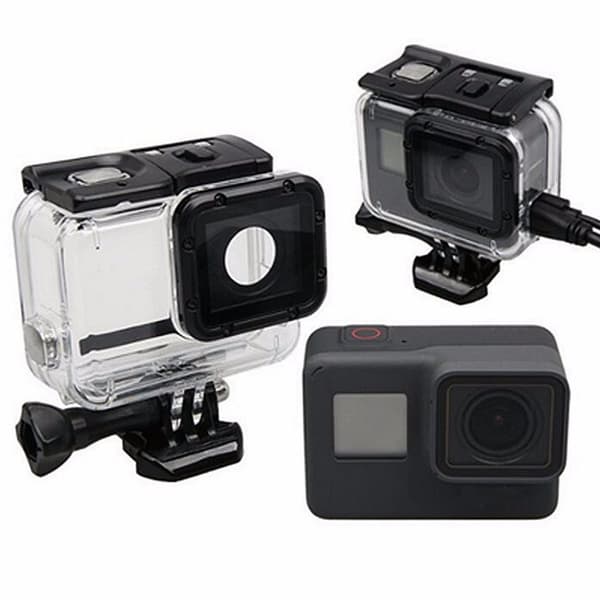 Suojakotelon kotelon kuoren puoli avattu Gopro Hero 5 mustalle kameralle