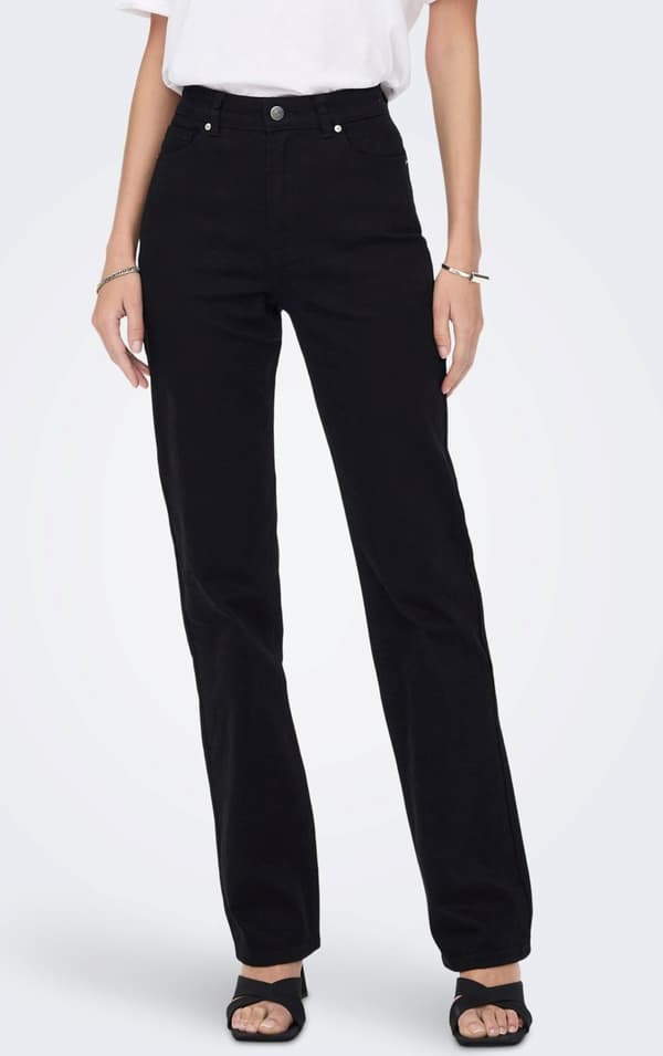 Only - onlEmily HW Long Straight Pant Svart 27/32