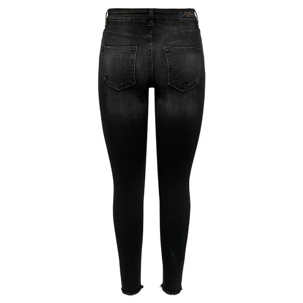 Only Jeans Med Mid Midja Blush Skinny Raw Ankle Dest Tai099 Svart S / 32 Kvinna