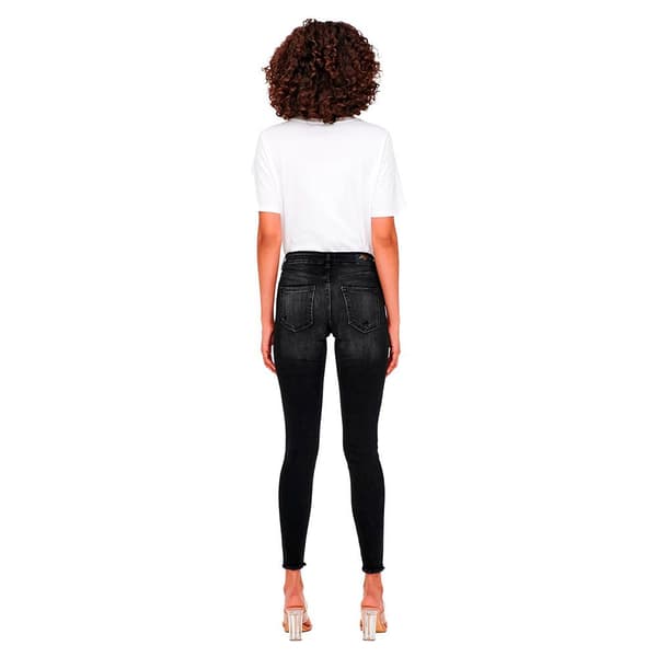 Only Jeans Med Mid Midja Blush Skinny Raw Ankle Dest Tai099 Svart S / 32 Kvinna