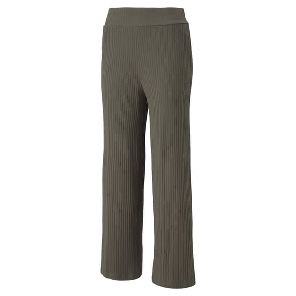 Puma Byxor Her Ribbed Wide Grönt M Kvinna