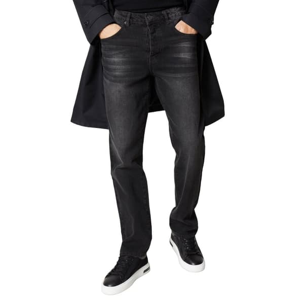 Burton Tvättade raka jeans för män Black 32S