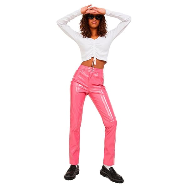 Jack & Jones Byxor Med Hög Midja Berlin Slim Fit Rosa M Kvinna