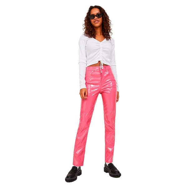 Jack & Jones Byxor Med Hög Midja Berlin Slim Fit Rosa M Kvinna