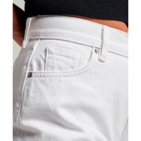 Superdry Shorts Studios High Rise Denim Hvid 28 Kvinde