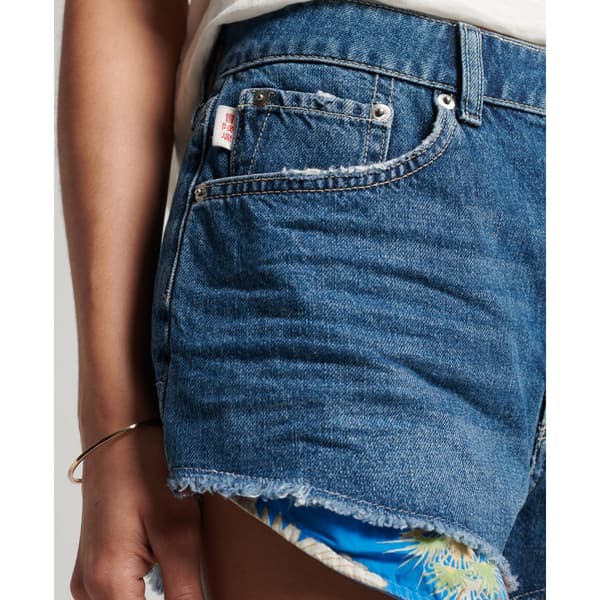 Superdry Farkkushortsit Vintage High Rise Sininen 26 Nainen