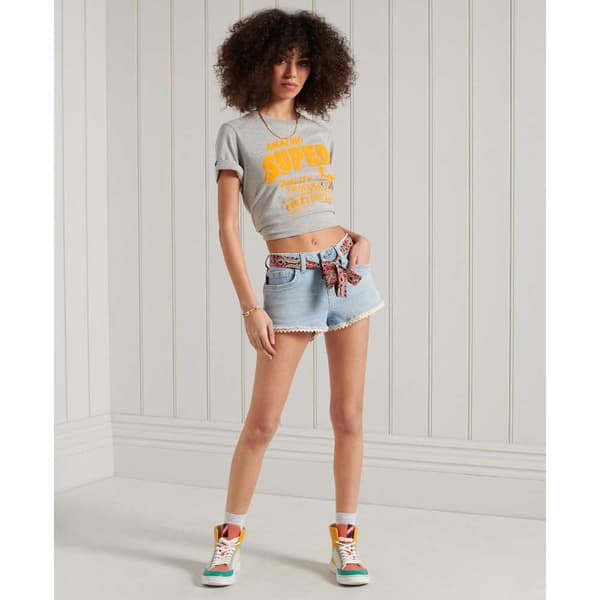 Superdry Jeansshorts Lace Hot Blå 26 Kvinna