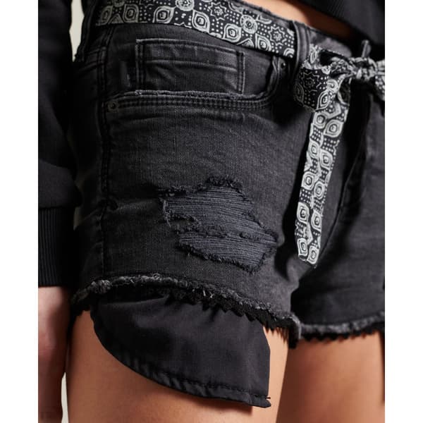 Superdry Jeansshorts Lace Hot Svart 28 Kvinna