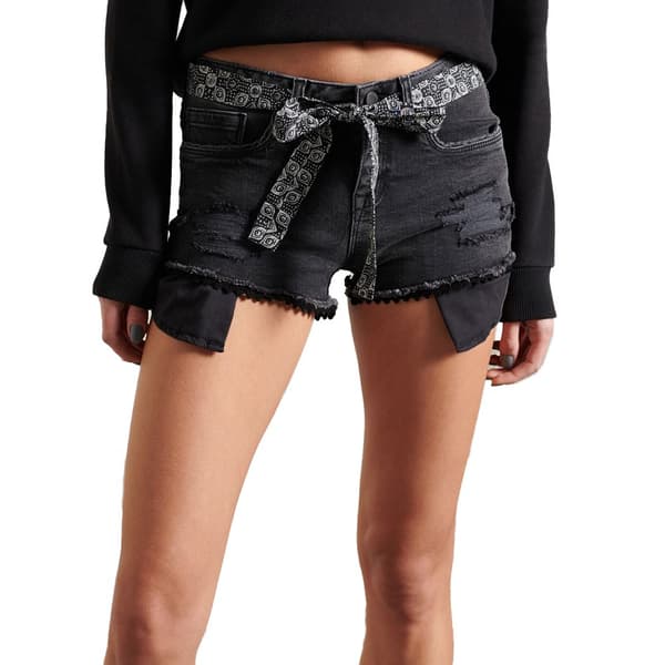Superdry Jeansshorts Lace Hot Svart 28 Kvinna