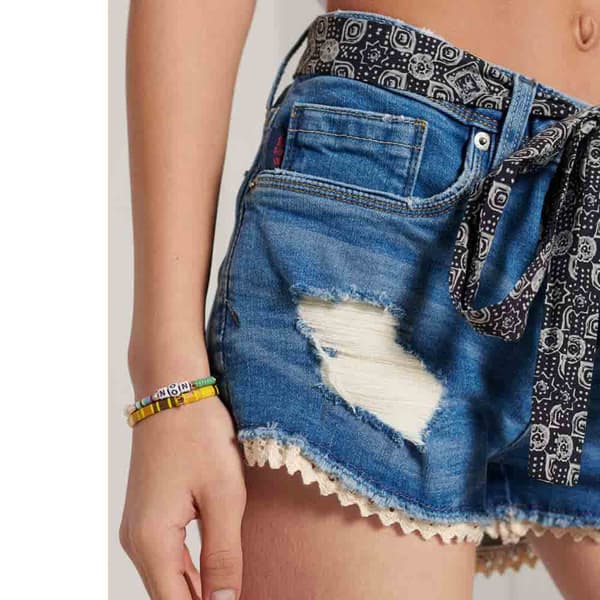 Superdry Farkkushortsit Lace Hot Sininen 30 Nainen