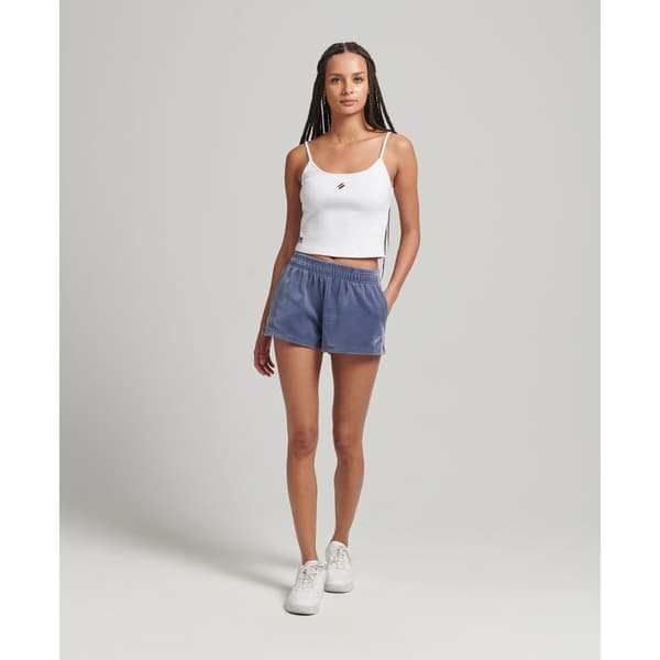 Superdry Shorts Code Sl Velour Blå L Kvinna