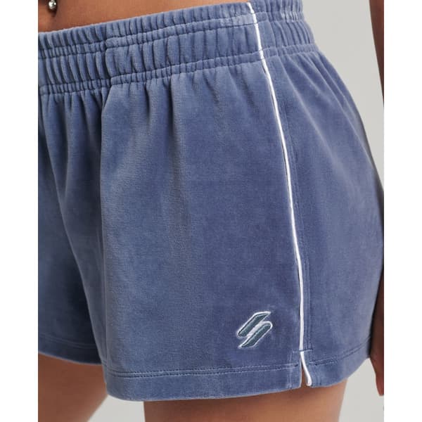 Superdry Shorts Code Sl Velour Blå L Kvinna