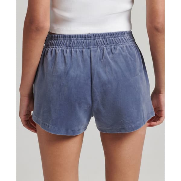 Superdry Shorts Code Sl Velour Blå L Kvinna