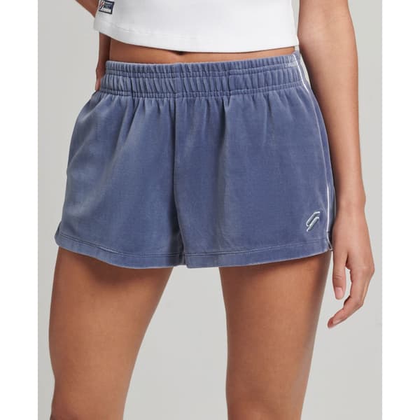 Superdry Shorts Code Sl Velour Blå L Kvinna