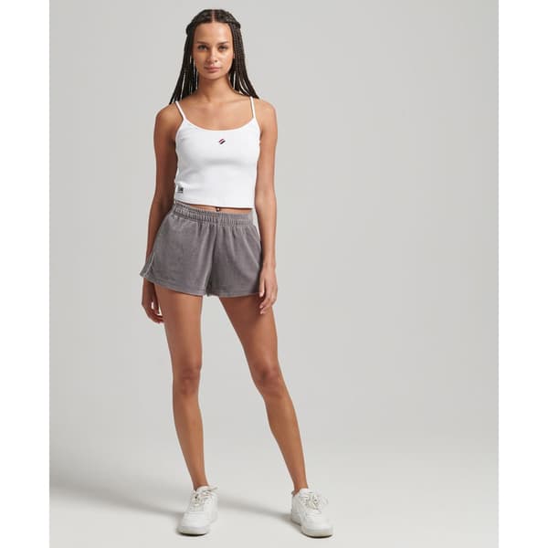 Superdry Shorts Code Sl Velour Grå S Kvinna