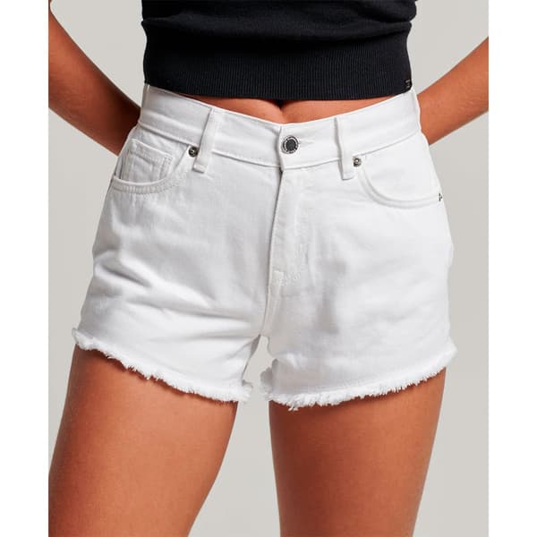 Superdry Shortsit Studios High Rise Denim Valkoinen 32 Nainen