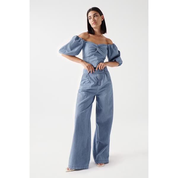Salsa Jeans Jeans 21007074 Palazzo Blå XS / 32 Kvinde