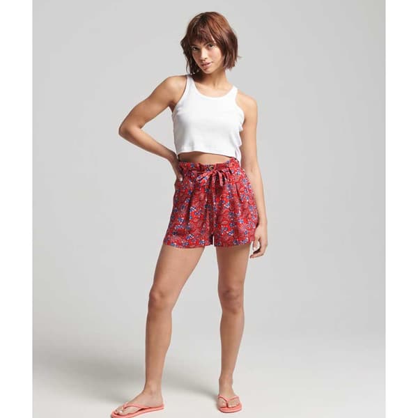 Superdry Shortsit Vintage Paperbag Printed Punainen S Nainen