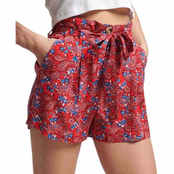 Superdry Shorts Vintage Paperbag Printed Röd S Kvinna