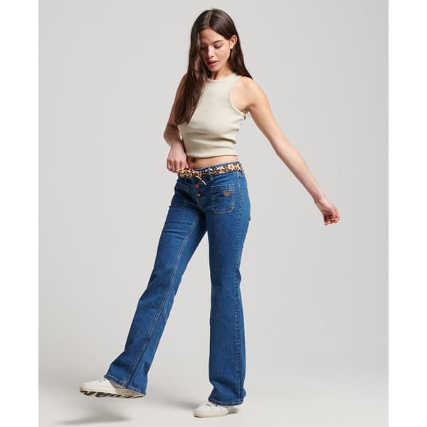 Superdry Jeans Vintage Low Rise Slim Flare Blå 28 / 32 Kvinde