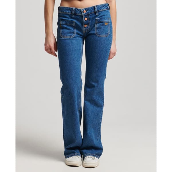 Superdry Jeans Vintage Low Rise Slim Flare Blå 28 / 32 Kvinde