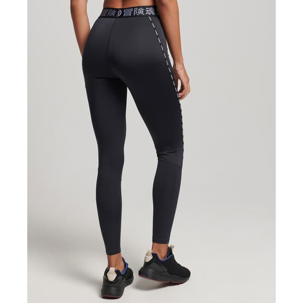 Superdry Strumpbyxor Train Branded Elastic Svart XS Kvinna