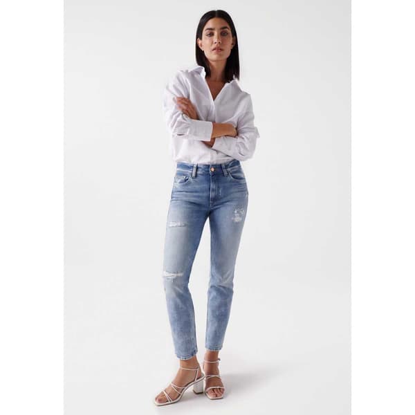 Salsa Jeans Jeans Destiny Crop Slim Fit 21007038 Blå 31 / 28 Kvinde
