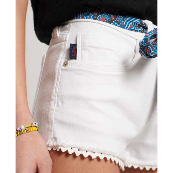 Superdry Jeansshorts Lace Hot Vit 26 Kvinna