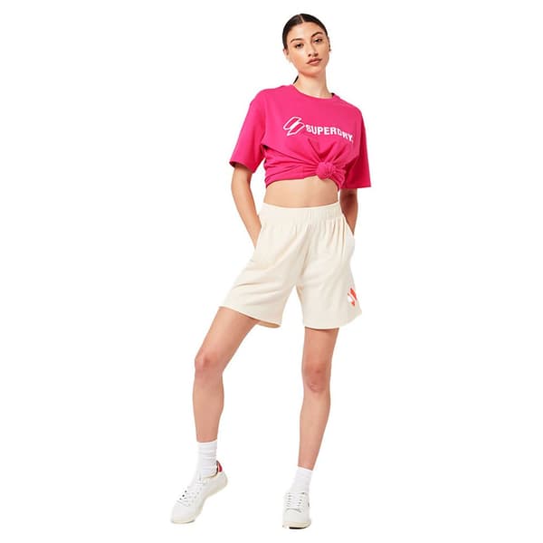 Superdry Shorts Code Sl Applique Boy Vit L Kvinna