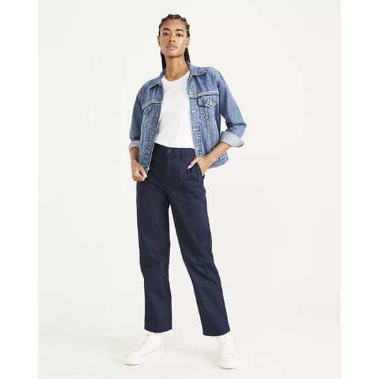 Dockers Byxor Med Hög Midja Blå 29 / 27 Kvinna