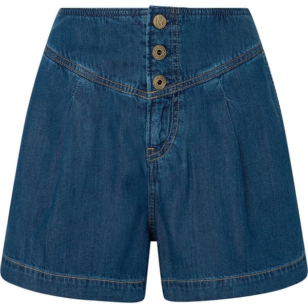 Pepe Jeans Farkkushortsit Stella Pleat 1/4 Sininen 31 Nainen