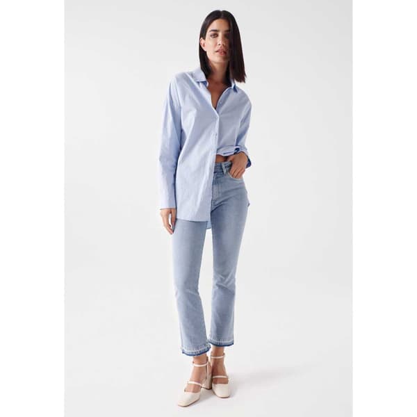 Salsa Jeans Jeans Destiny Cropped Flare Fit Blå 27 / 28 Kvinde