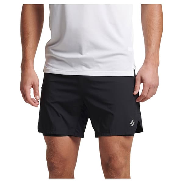 Superdry Shorts Run Premium Layered Sort 2XL Mand