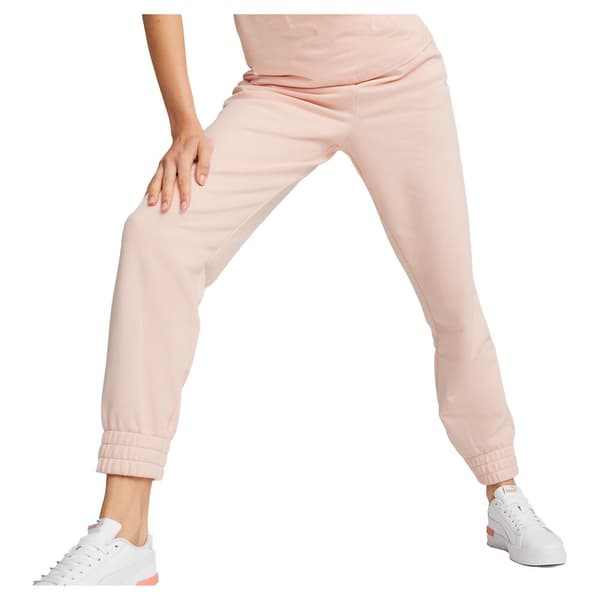 Puma Byxor Ess+ Embroidery High Rosa S Kvinna