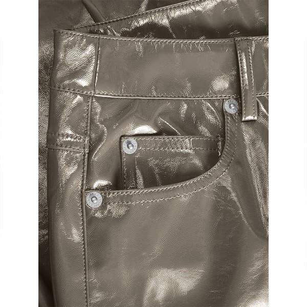 Jack & Jones Byxor Med Hög Midja Kenya Straight Faux Leat Brun L Kvinna