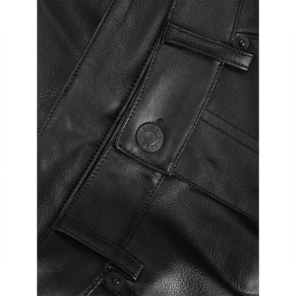 Jack & Jones Byxor Med Hög Midja Kenya Straight Faux Leat Svart S Kvinna