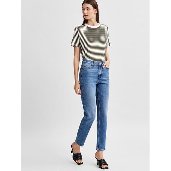 Selected Jeans Med Hög Midja Amy Slim Chambly U Blå 28 / 32 Kvinna