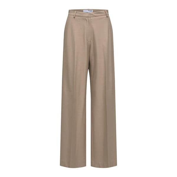 Selected Klänning Byxor Hög Midja Elinna B Wide Beige 38 Kvinna