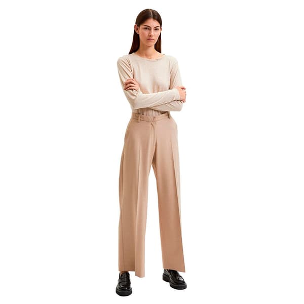 Selected Klänning Byxor Hög Midja Elinna B Wide Beige 38 Kvinna