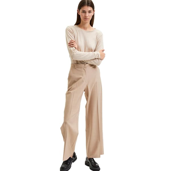 Selected Klänning Byxor Hög Midja Elinna B Wide Beige 38 Kvinna
