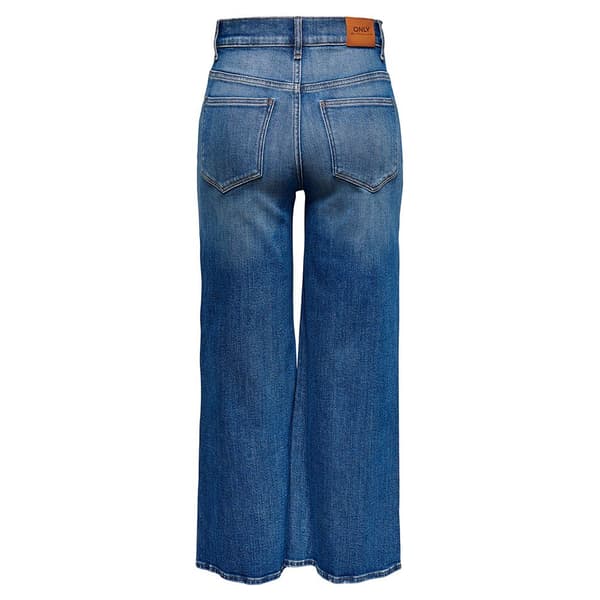 Only Jeans Med Hög Midja Madison Wide Cropped Blå 25 / 32 Kvinna
