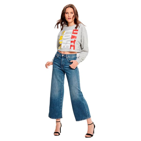 Only Jeans Med Hög Midja Madison Wide Cropped Blå 25 / 32 Kvinna