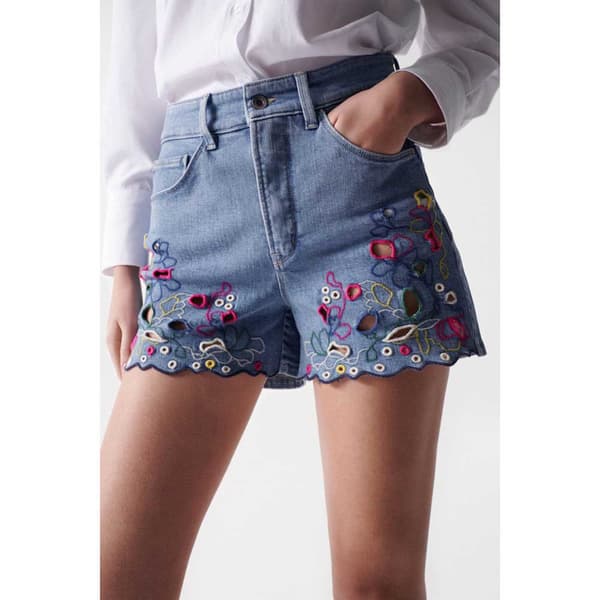 Salsa Jeans Shorts Glamour Blå 28 Kvinna
