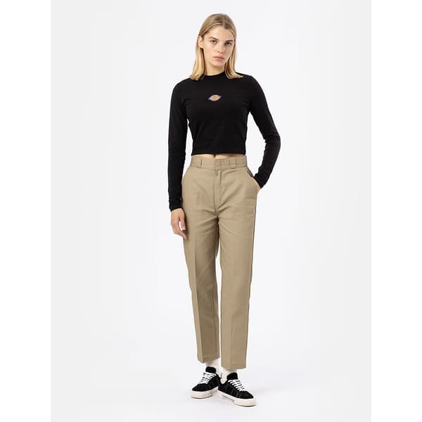 Dickies Byxor Phoenix Cropped Beige 28 Kvinna