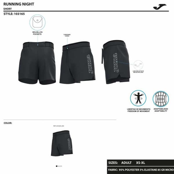 Joma Shortsit R-night Musta M Mies