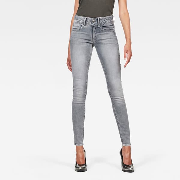 G-star Jeans Lynn Mid Waist Skinny Grå 29 / 30 Kvinna