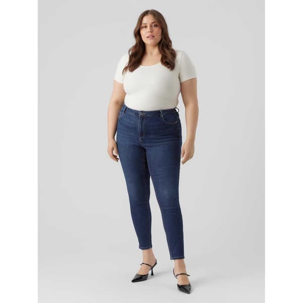 Vero Moda Curve Jeans Med Hög Midja Phia Skinny Fit Gu3113 Blå 46 / 32 Kvinna