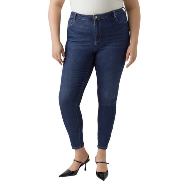 Vero Moda Curve Jeans Med Hög Midja Phia Skinny Fit Gu3113 Blå 46 / 32 Kvinna