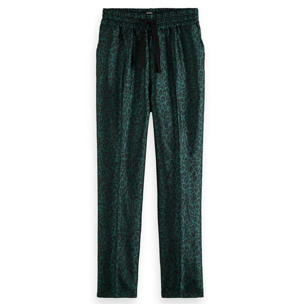 Scotch & Soda Joggare Maia Tapered Leg Leopard Jacquard Grönt S Kvinna