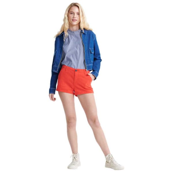 Superdry Chino Shorts Hot Röd XL Kvinna